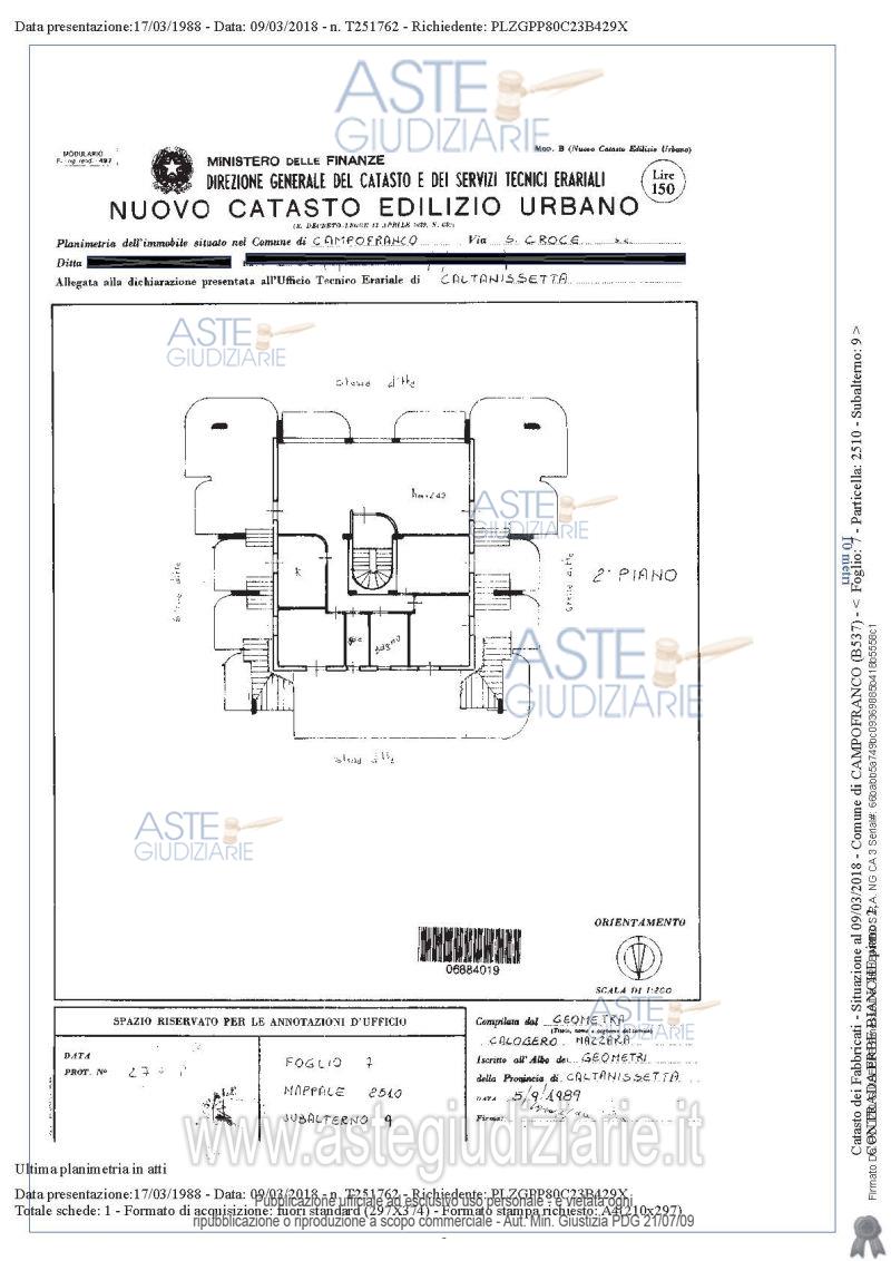 Planimetria del bene