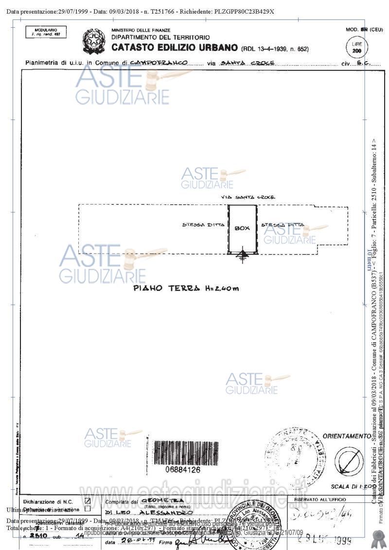 Planimetria del bene