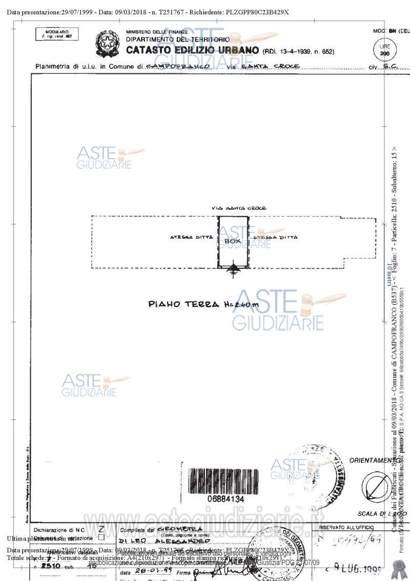 Planimetria del bene