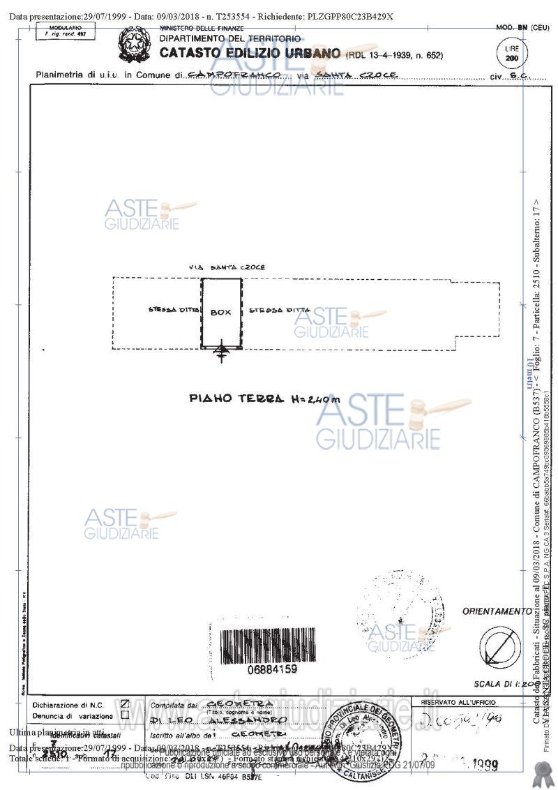 Planimetria del bene