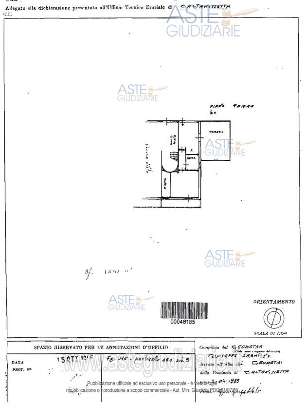 Planimetria del bene