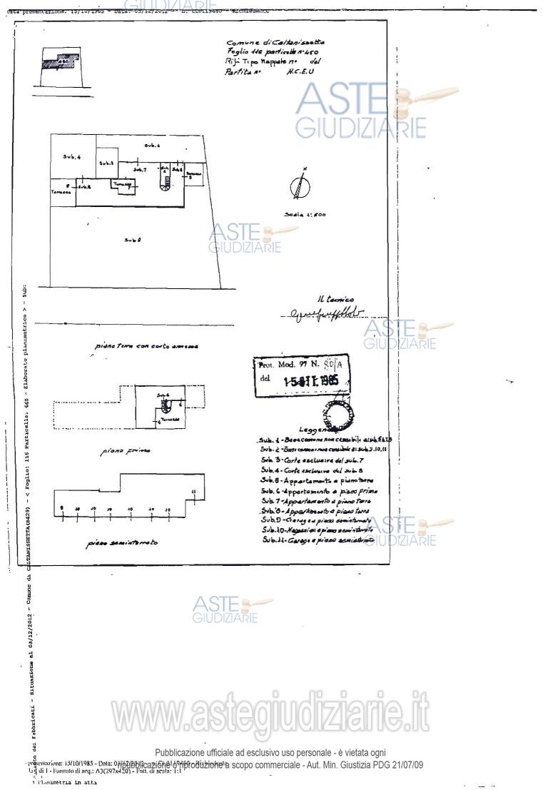 Planimetria del bene