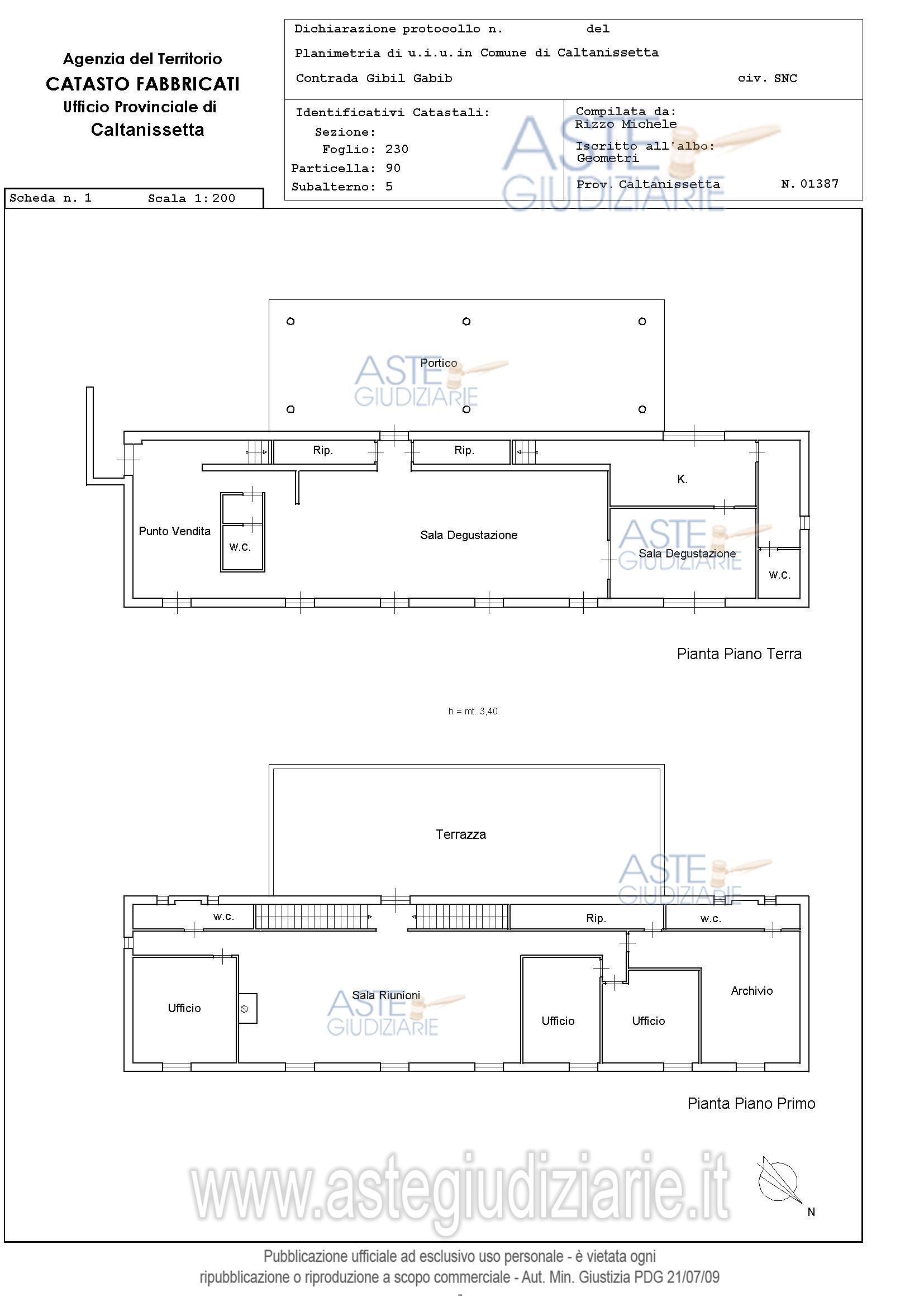 Planimetria del bene