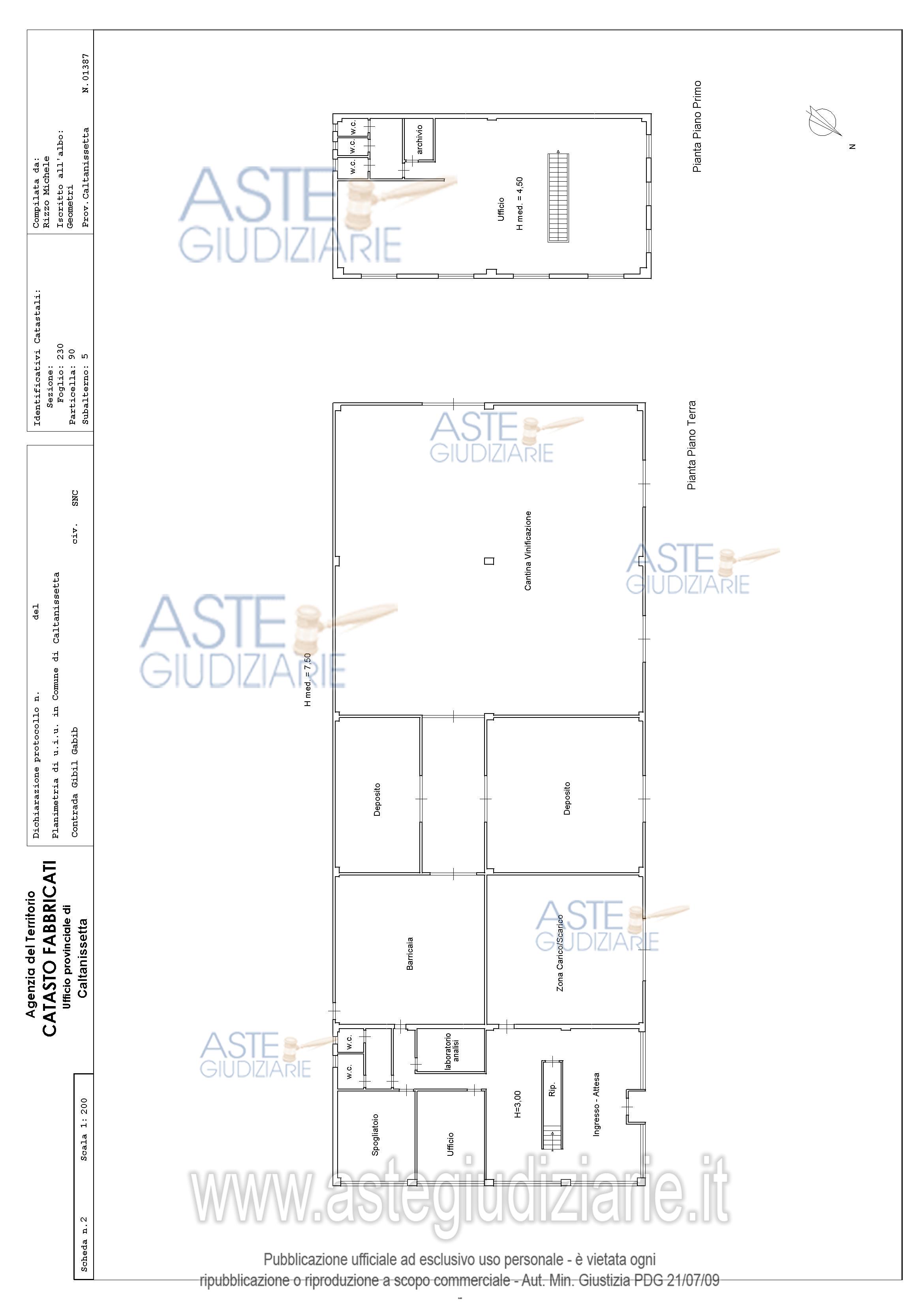 Planimetria del bene