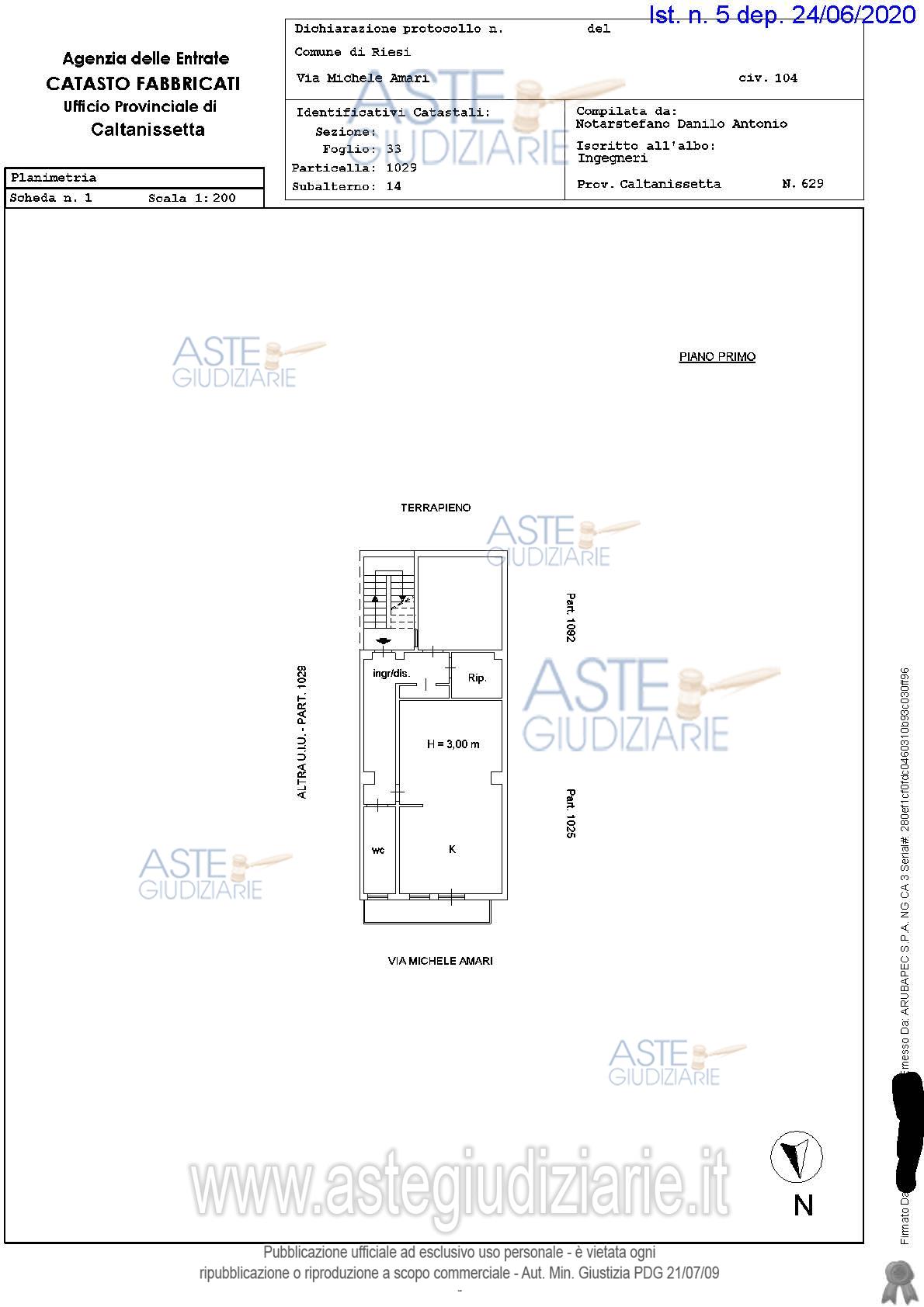 Planimetria del bene