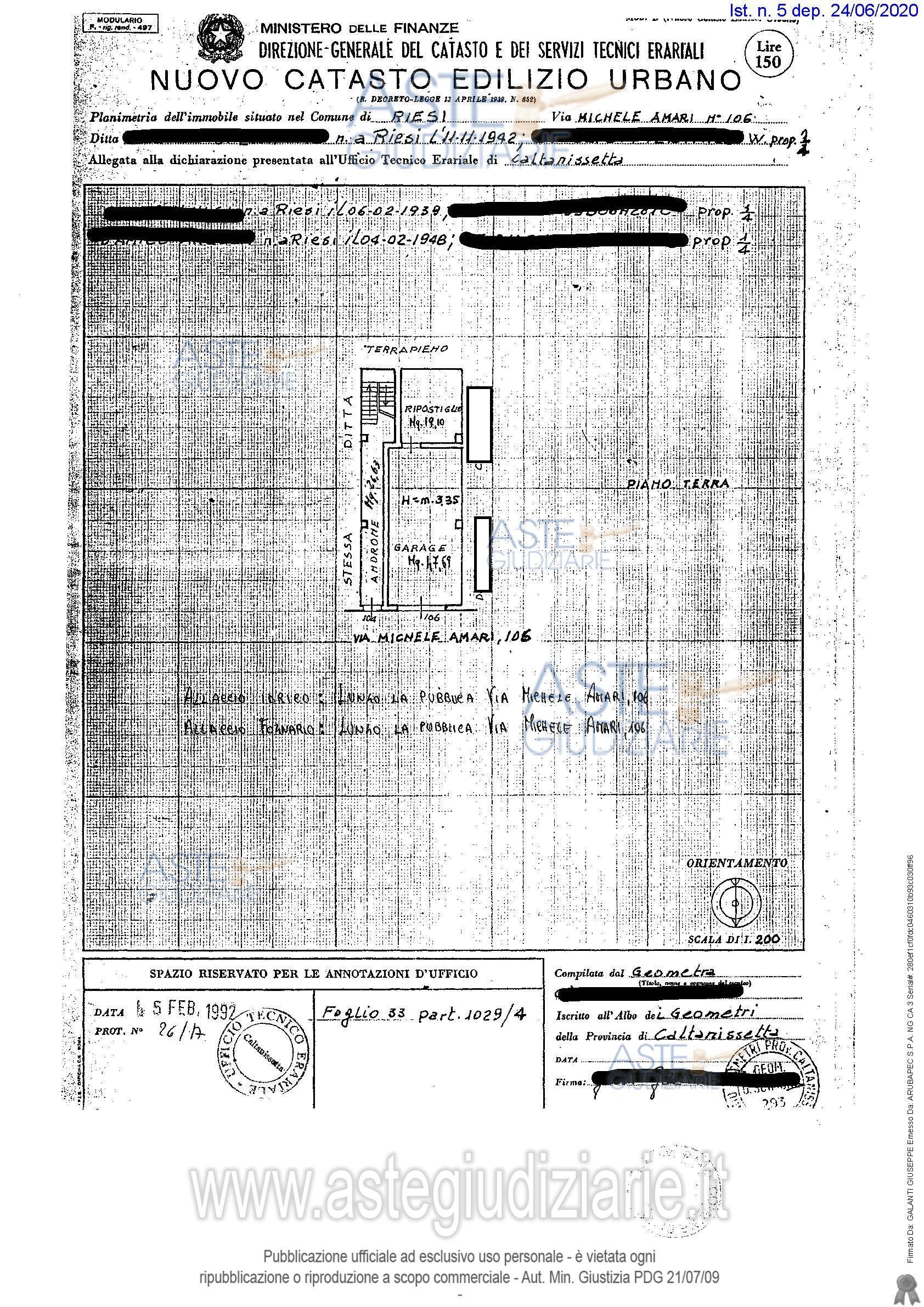 Planimetria del bene