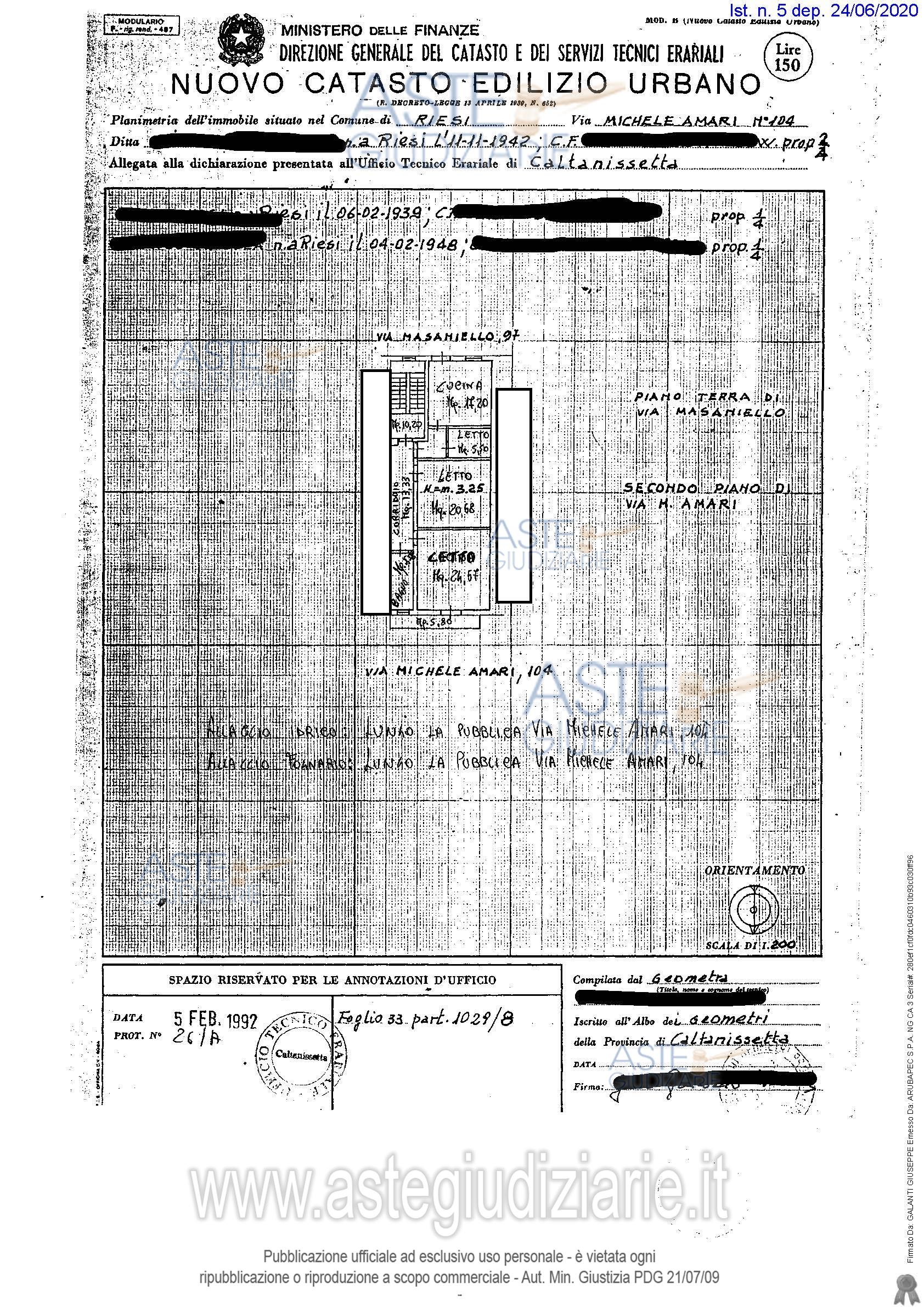 Planimetria del bene