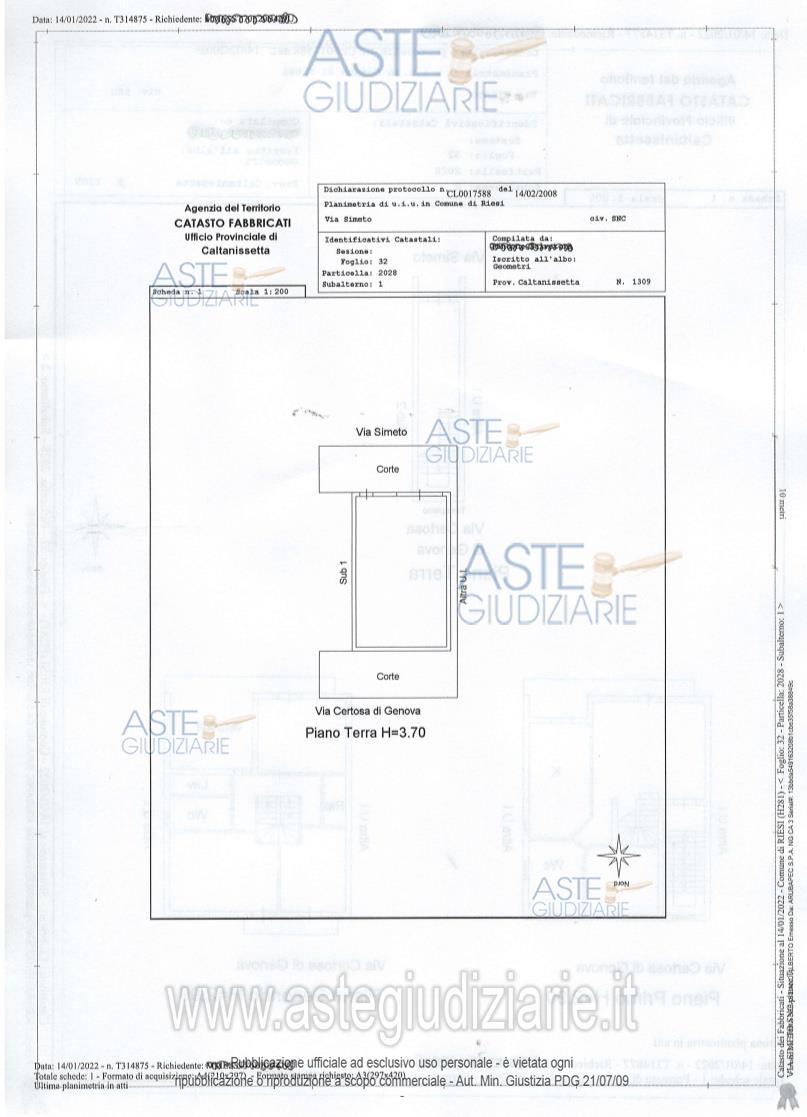 Planimetria del bene