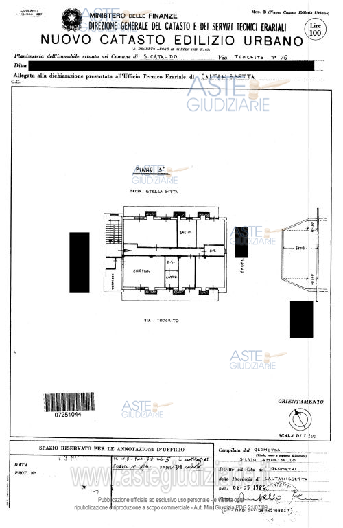 Planimetria del bene