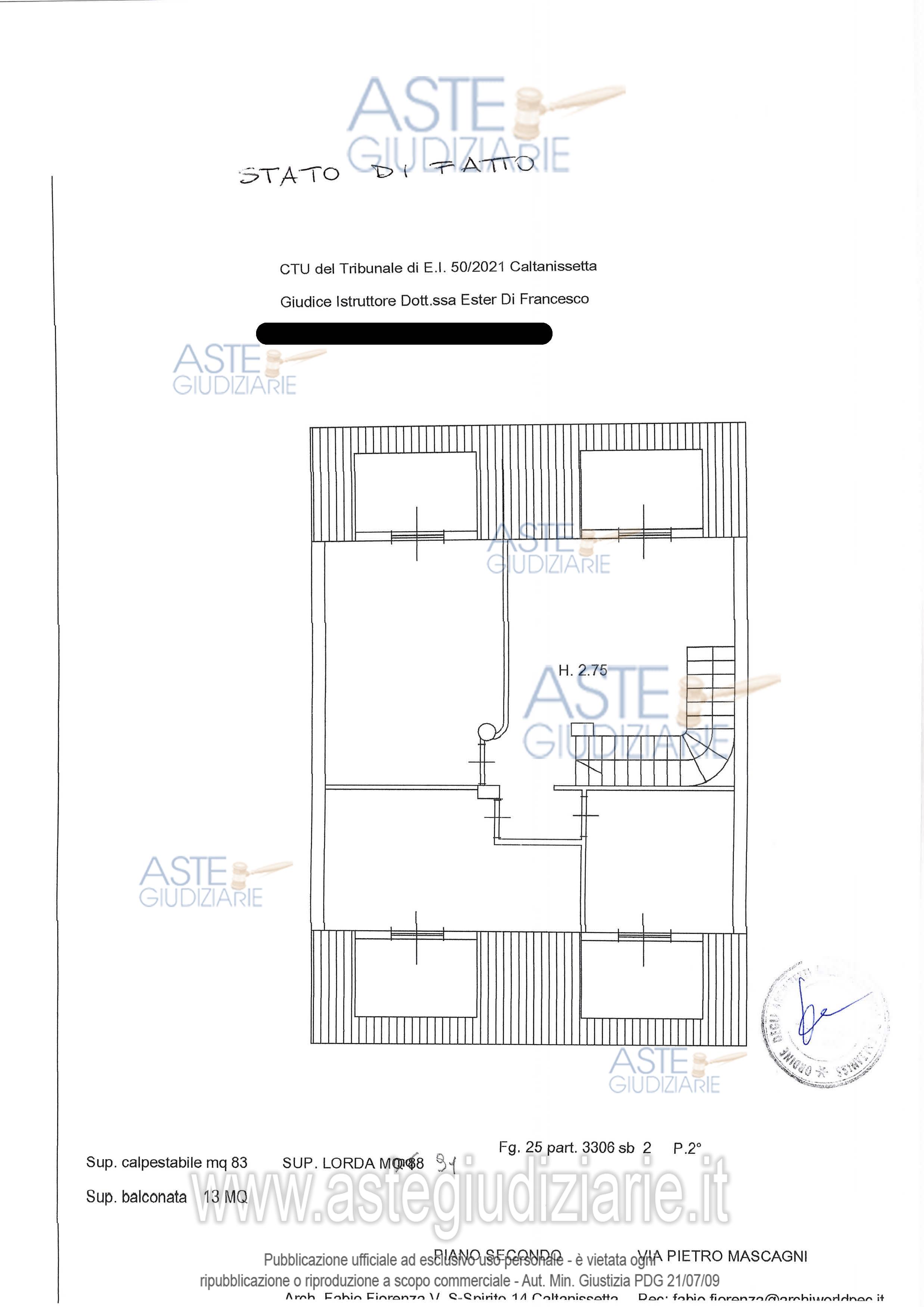 Planimetria del bene