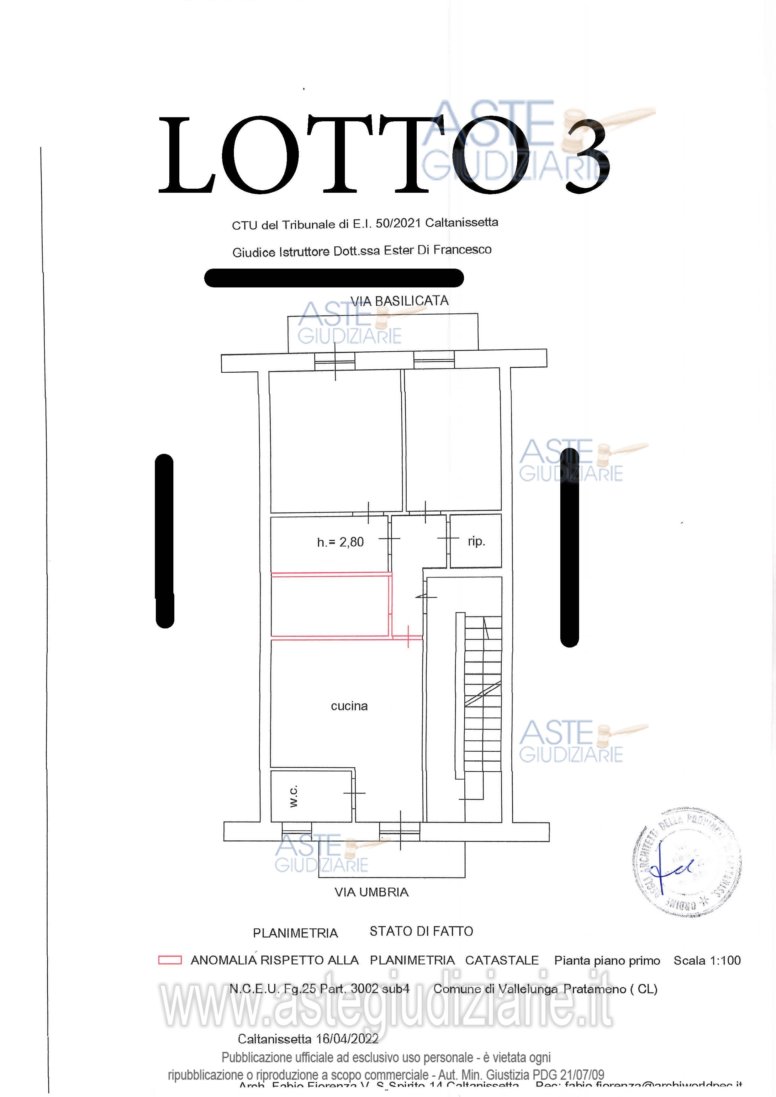 Planimetria del bene