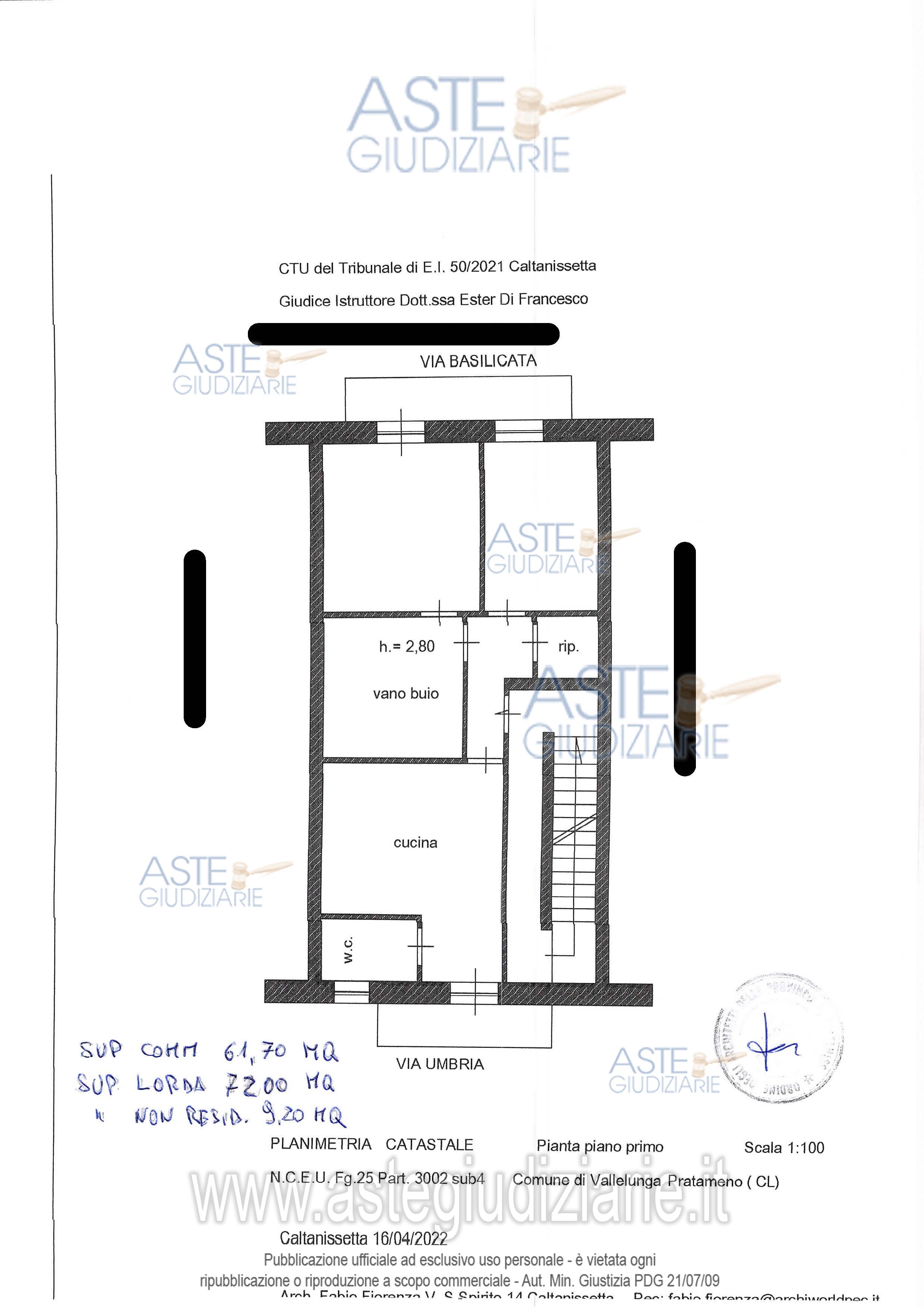 Planimetria del bene