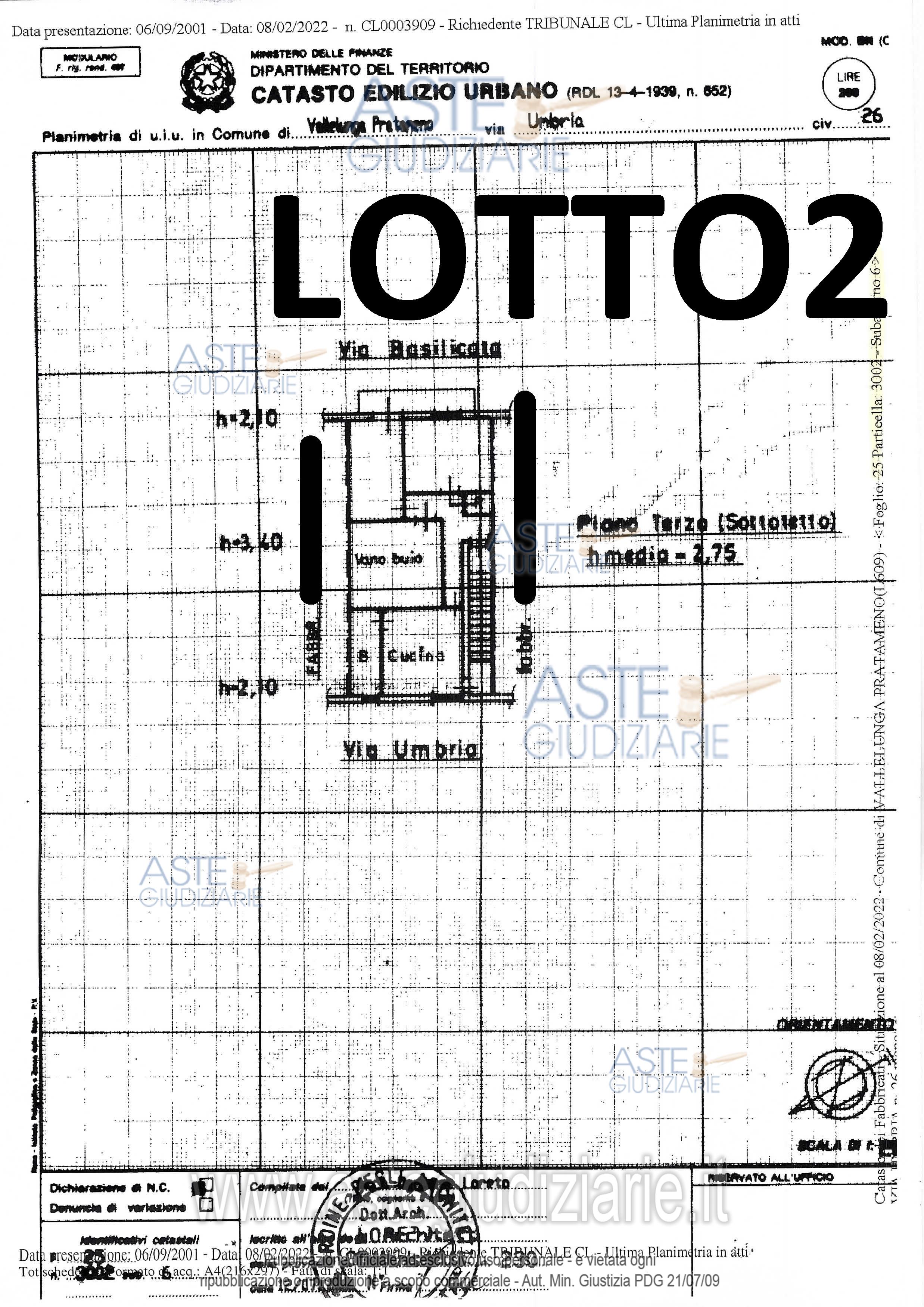 Planimetria del bene