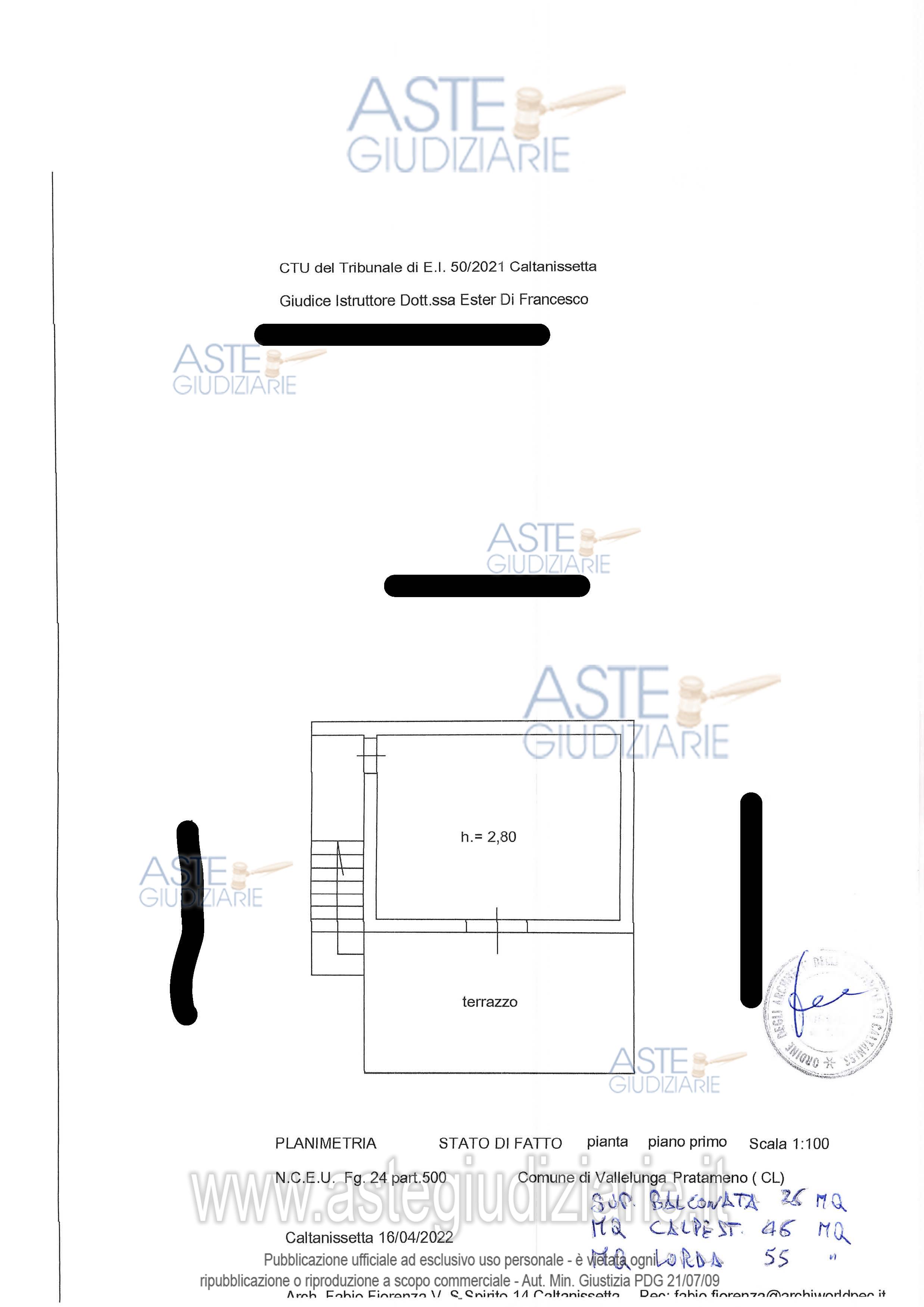 Planimetria del bene