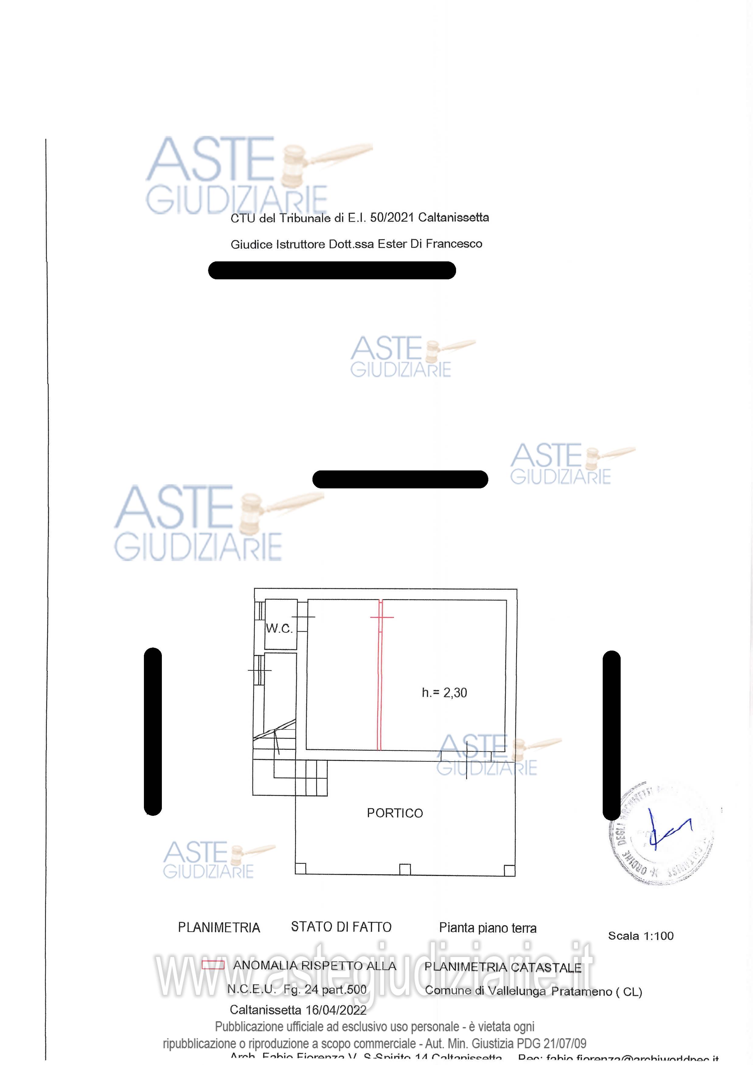 Planimetria del bene