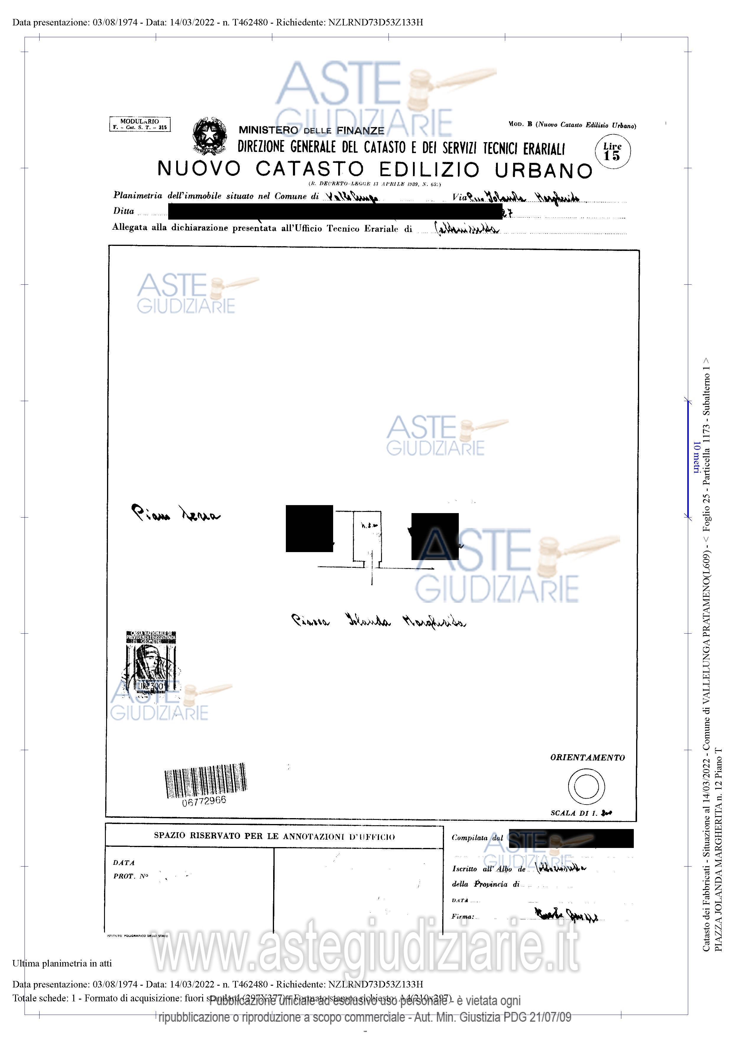 Planimetria del bene