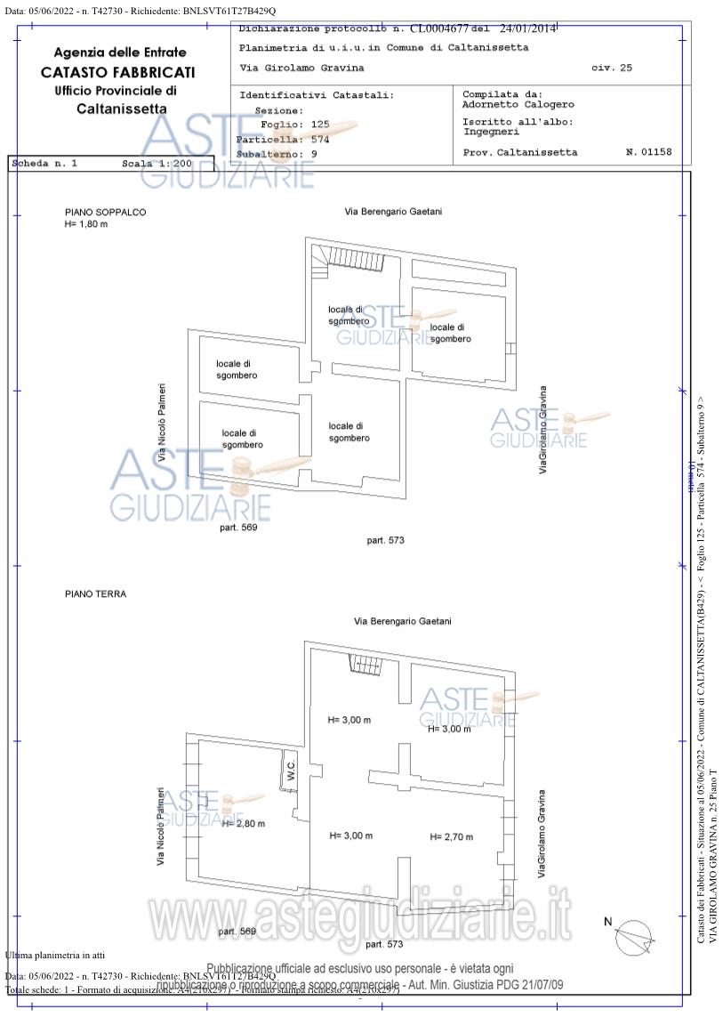 Planimetria del bene