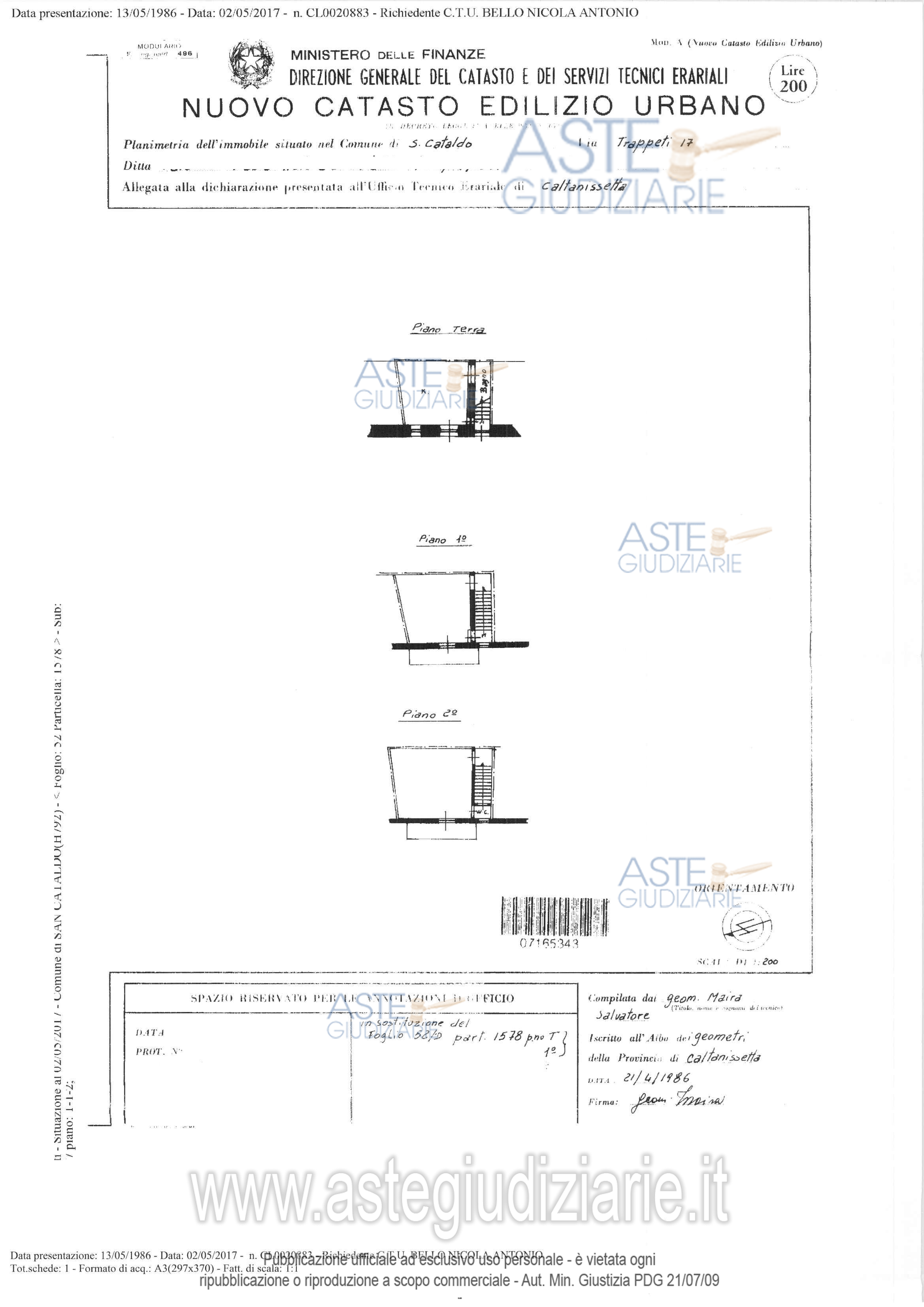 Planimetria del bene