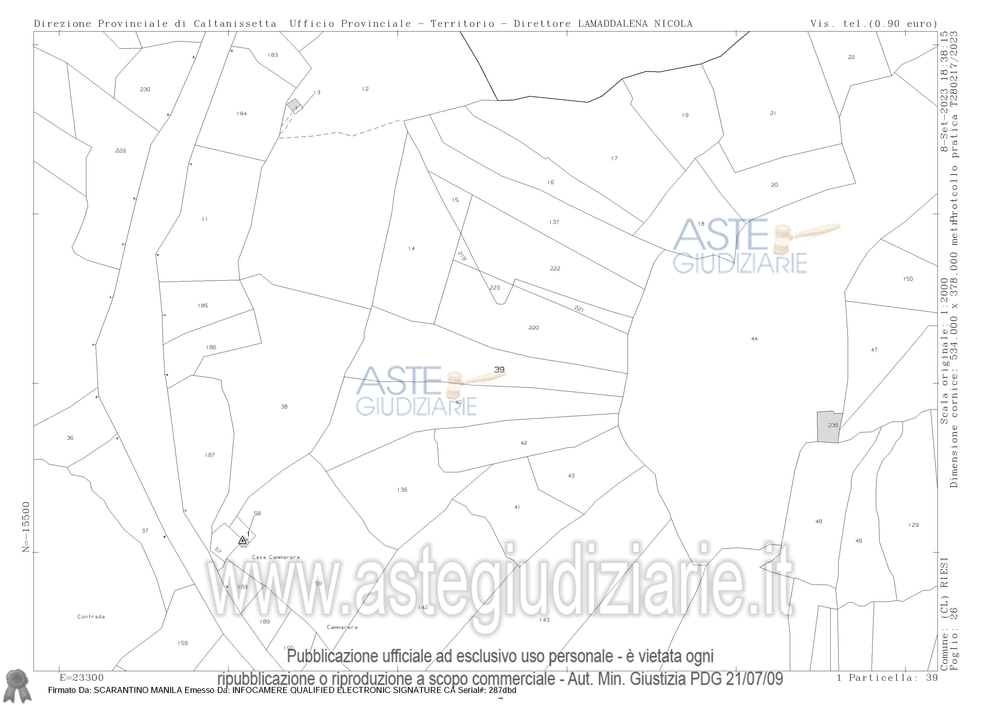 Planimetria del bene