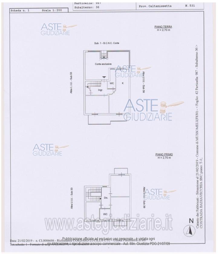 Planimetria del bene