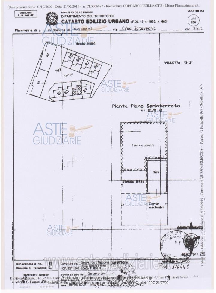 Planimetria del bene