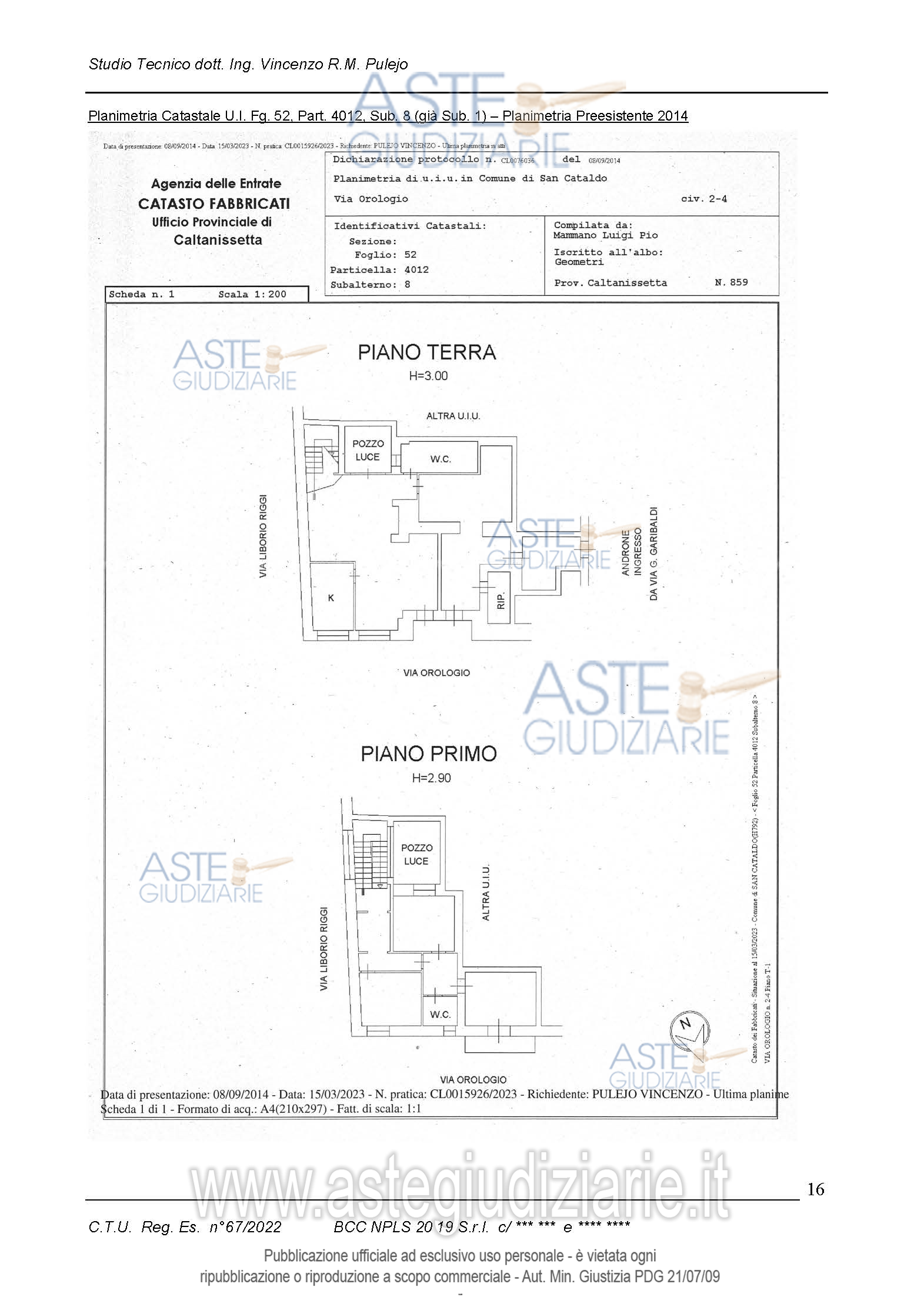 Planimetria del bene