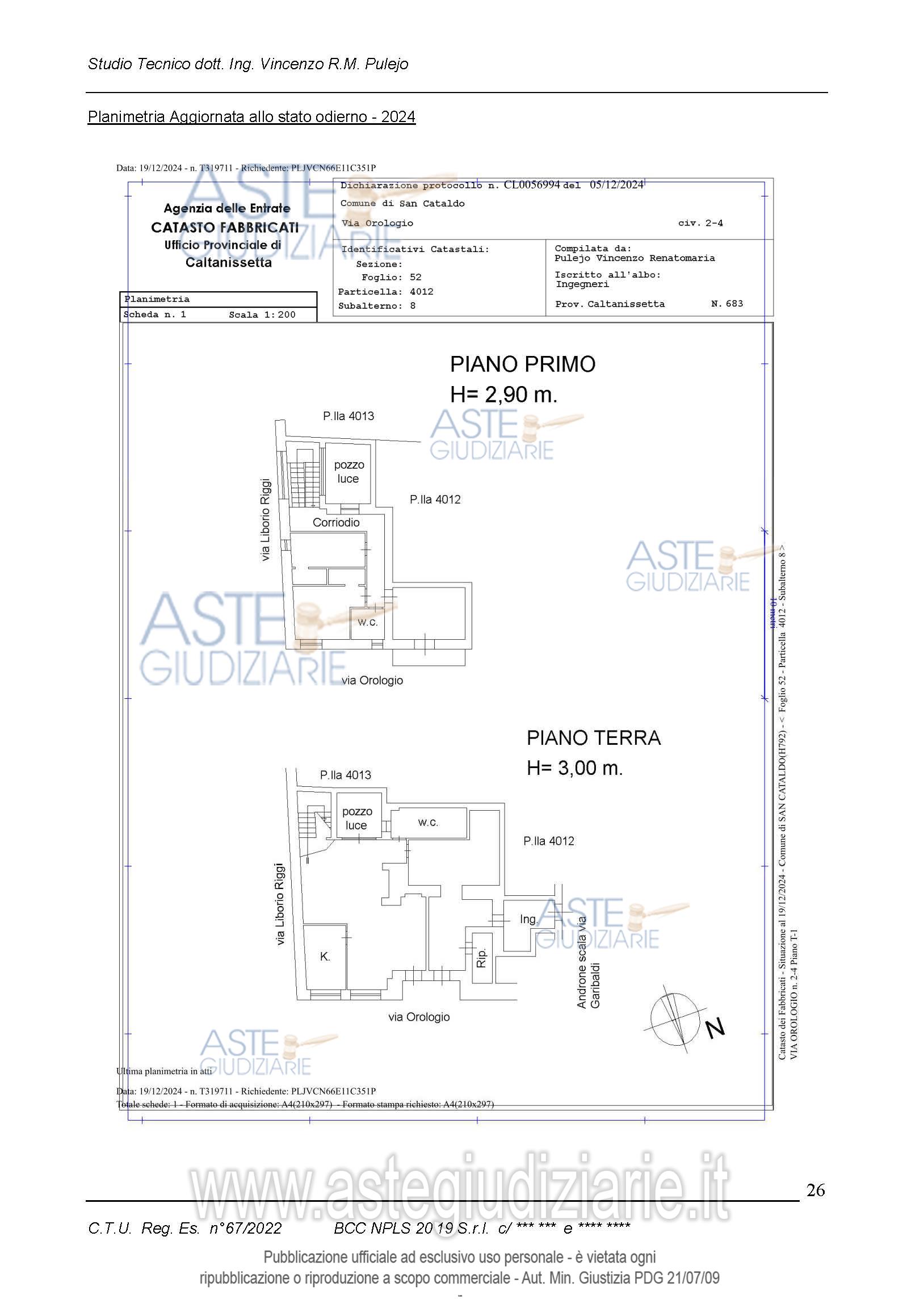 Planimetria del bene
