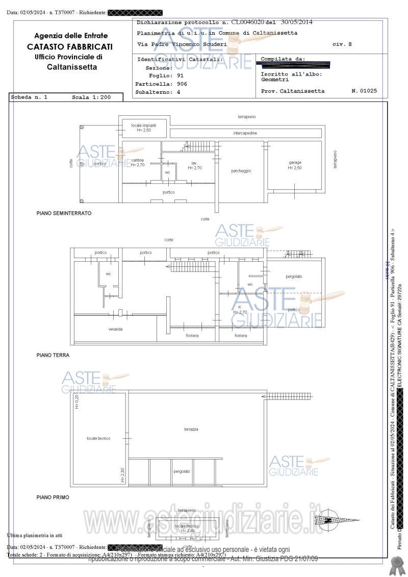Planimetria del bene