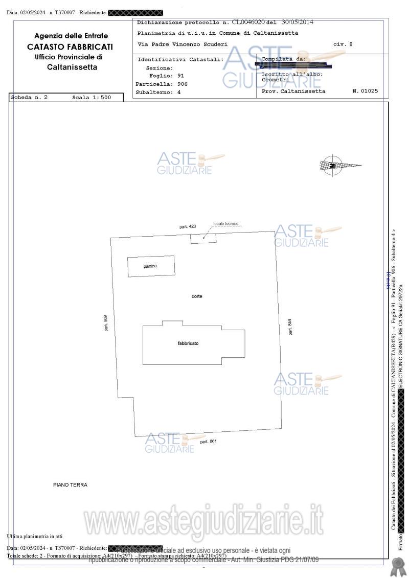 Planimetria del bene