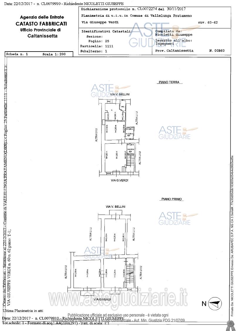 Planimetria del bene