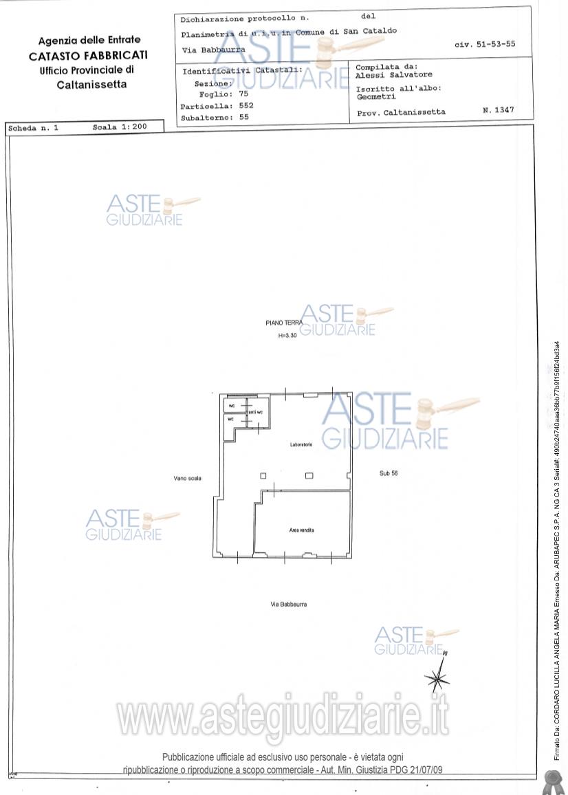 Planimetria del bene