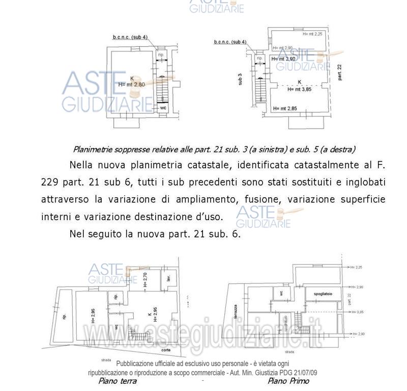 Planimetria del bene
