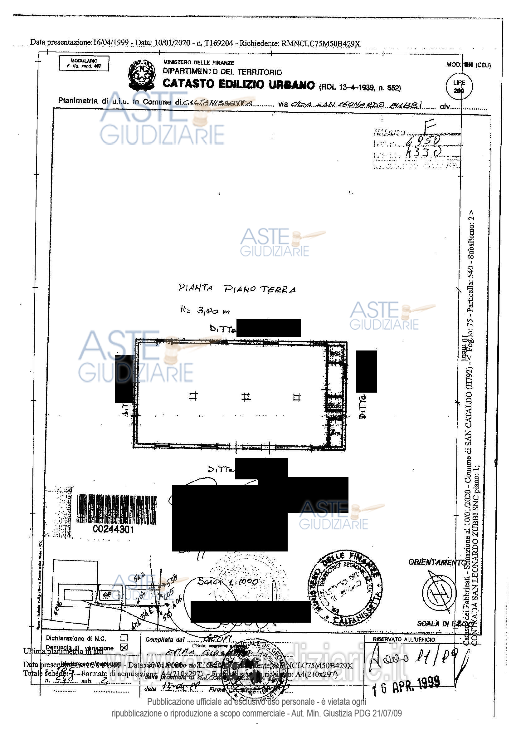 Planimetria del bene