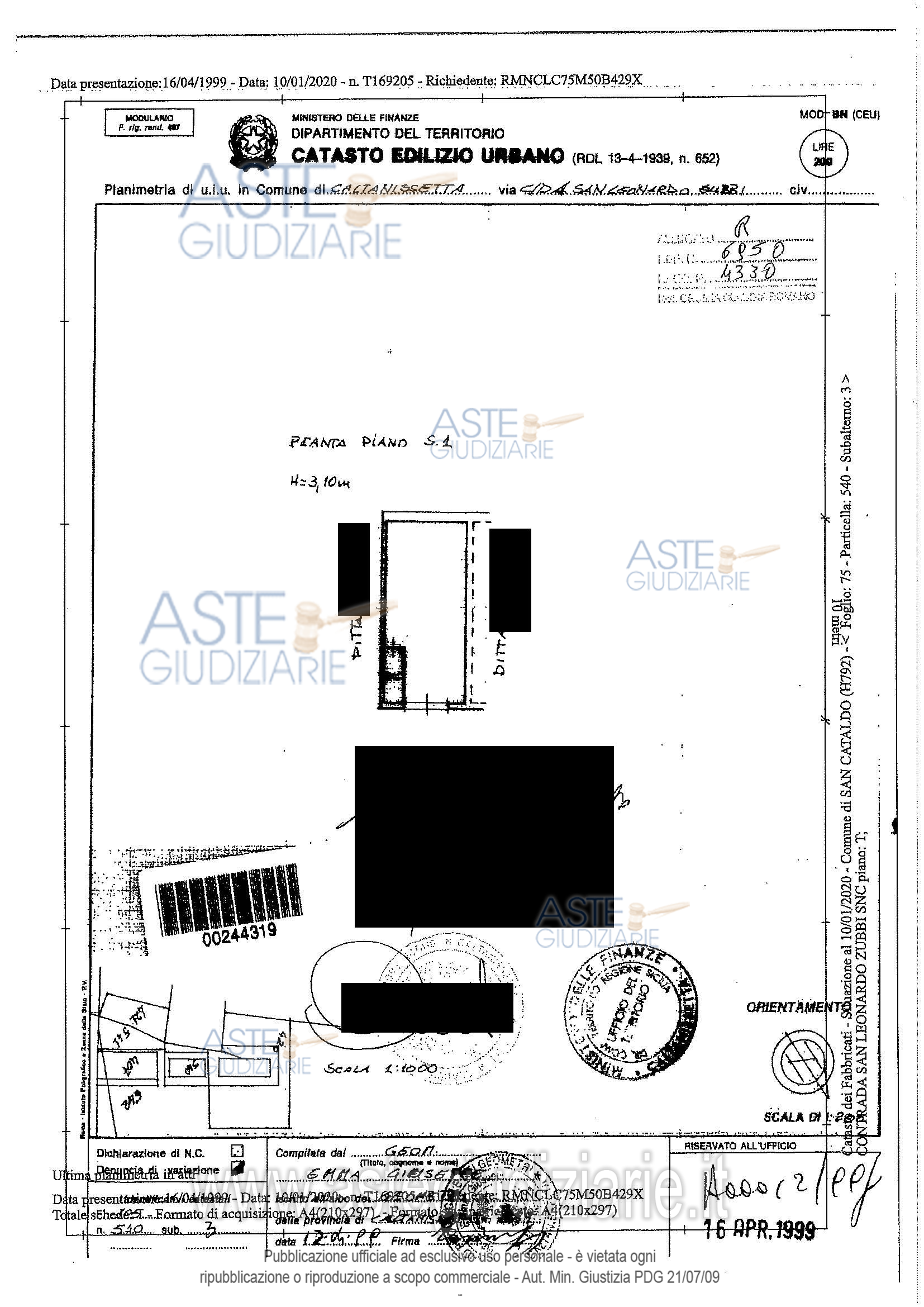 Planimetria del bene