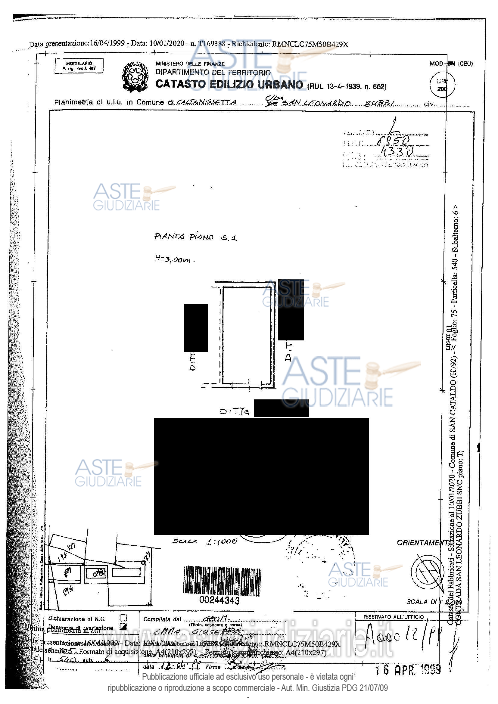 Planimetria del bene