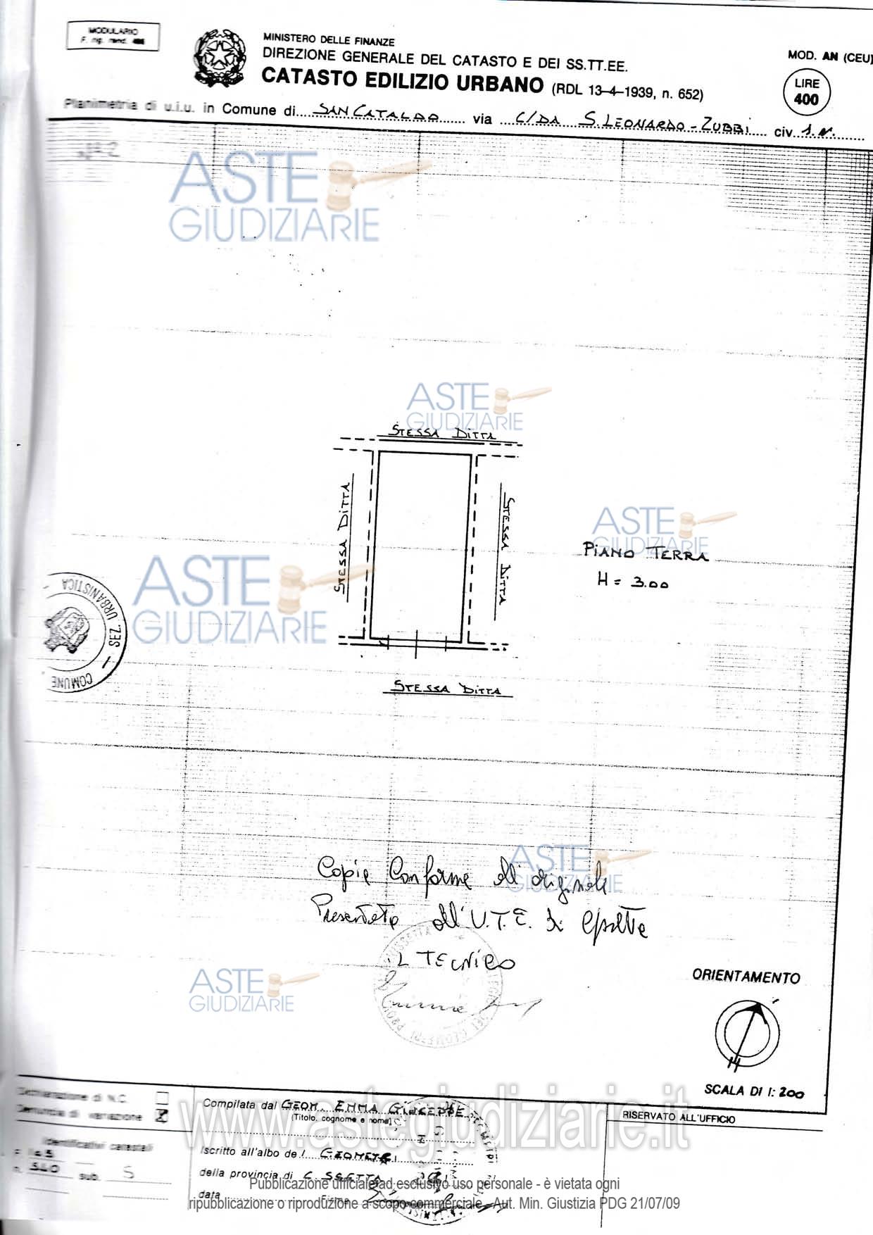 Planimetria del bene