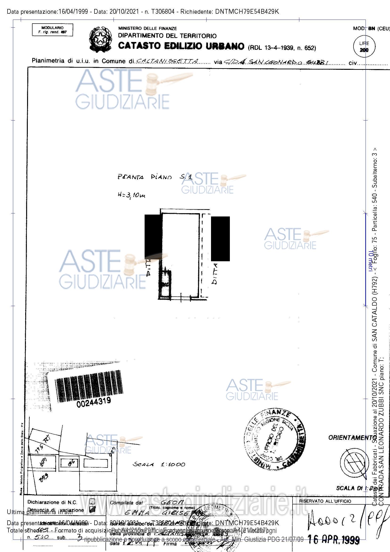 Planimetria del bene