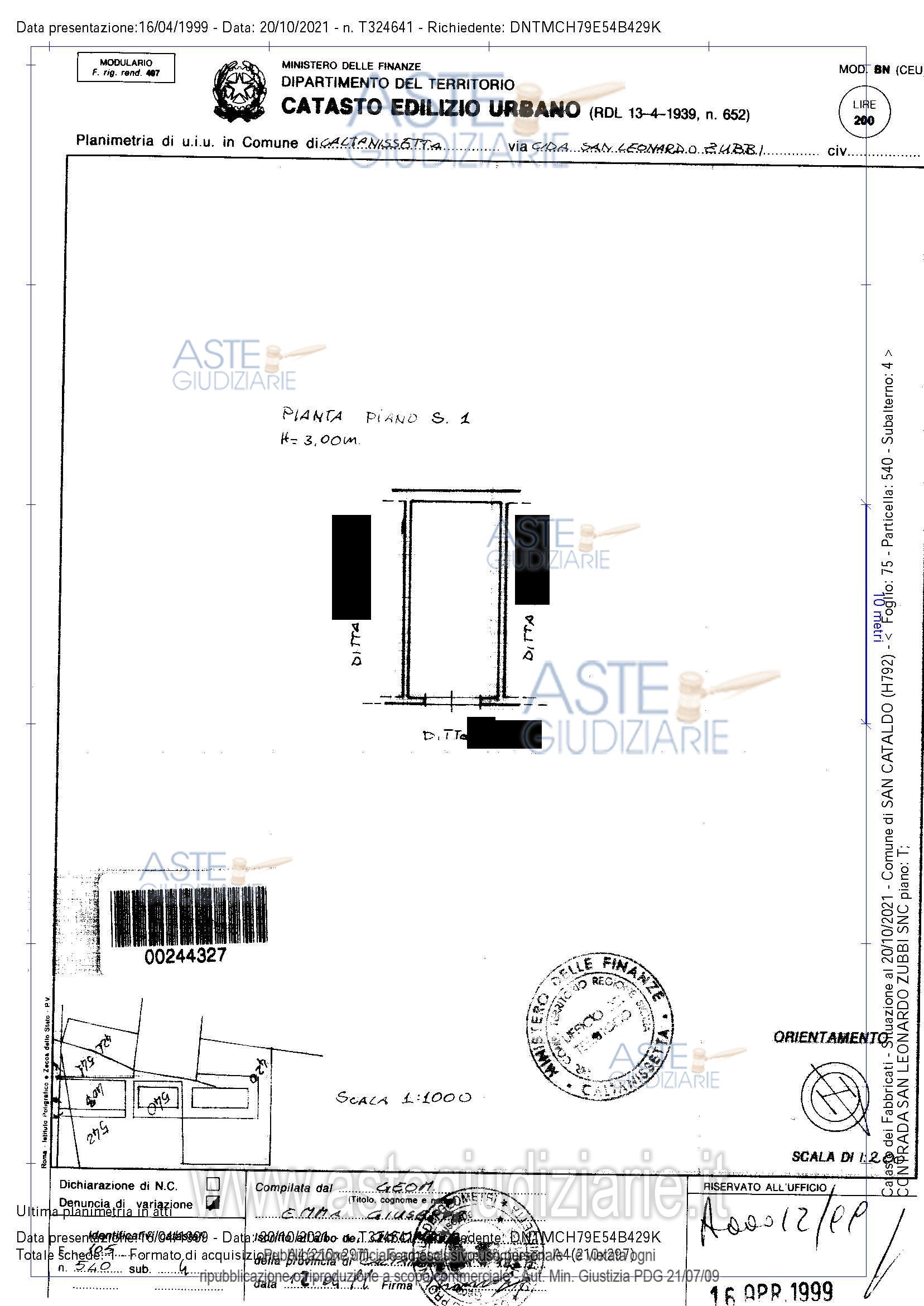 Planimetria del bene