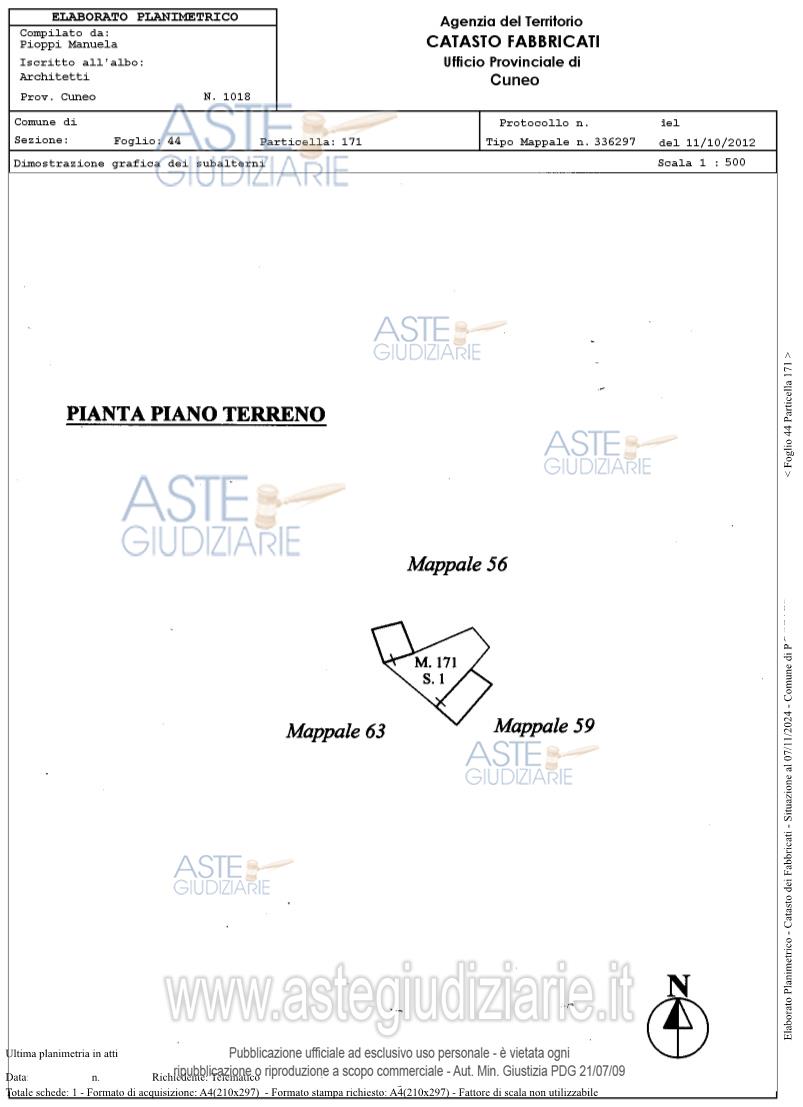 Planimetria del bene