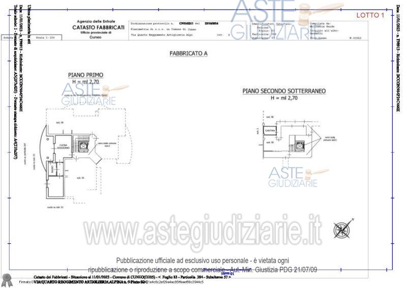 Planimetria del bene