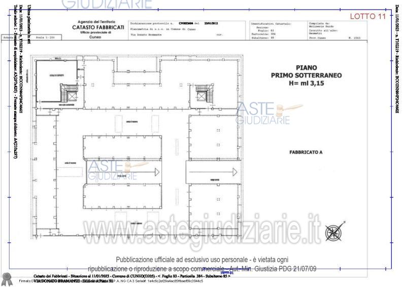 Planimetria del bene