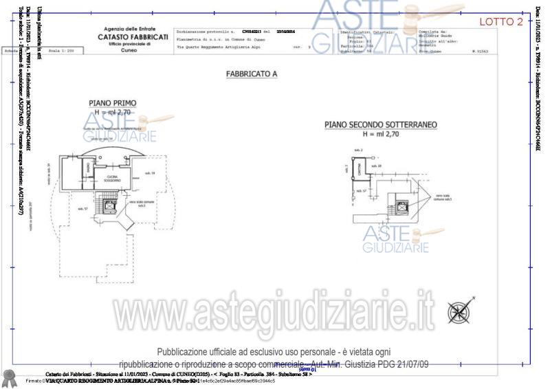 Planimetria del bene