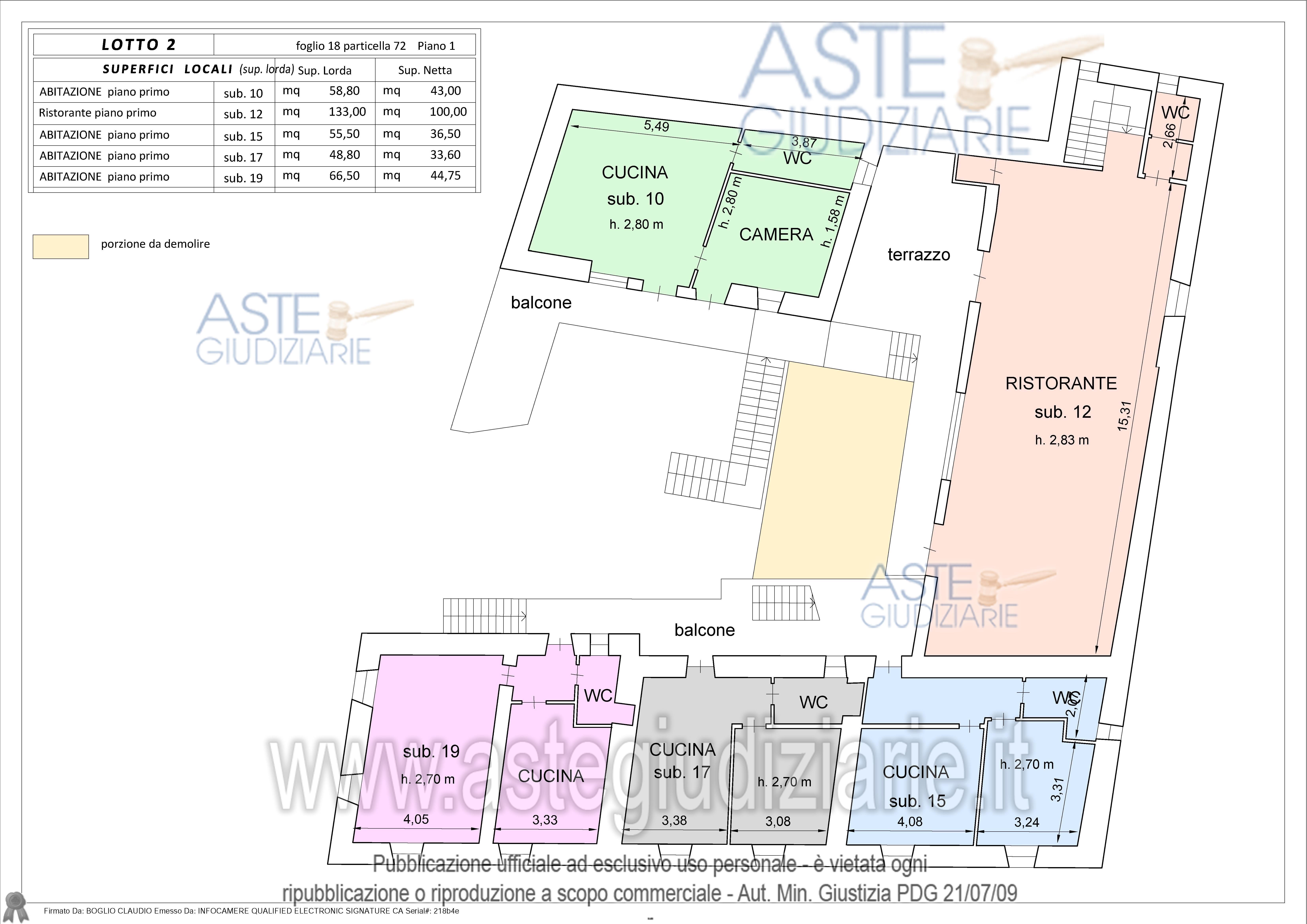 Planimetria del bene