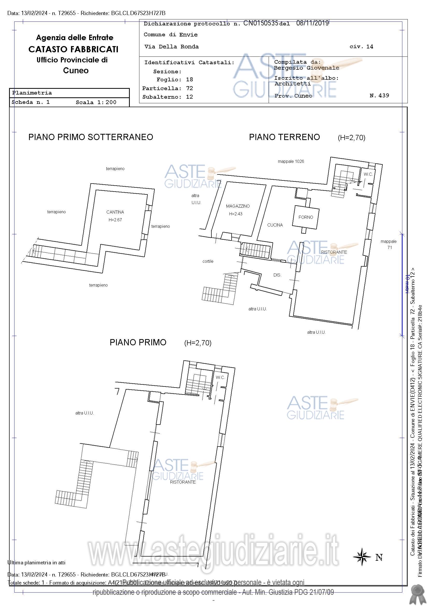 Planimetria del bene