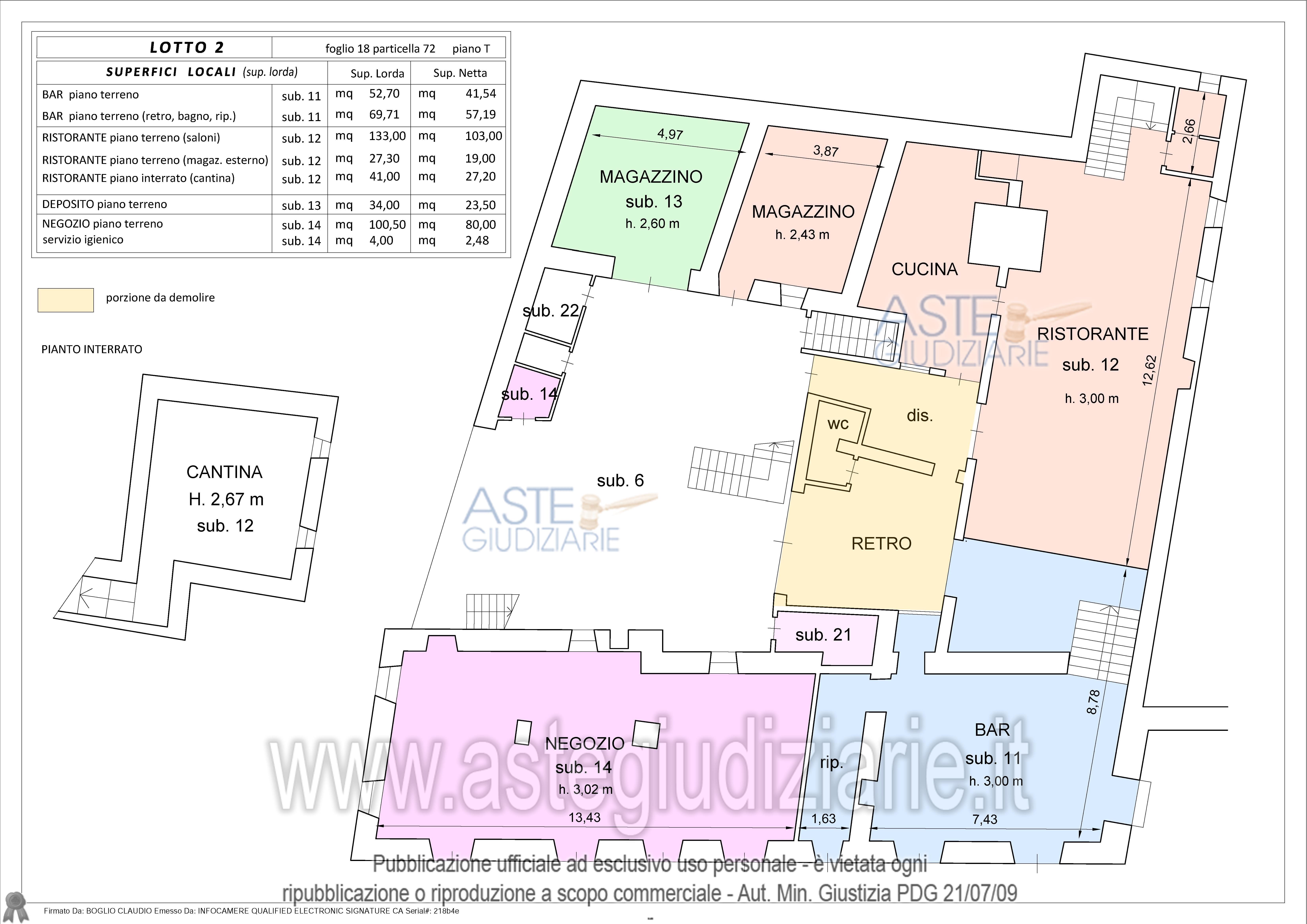 Planimetria del bene