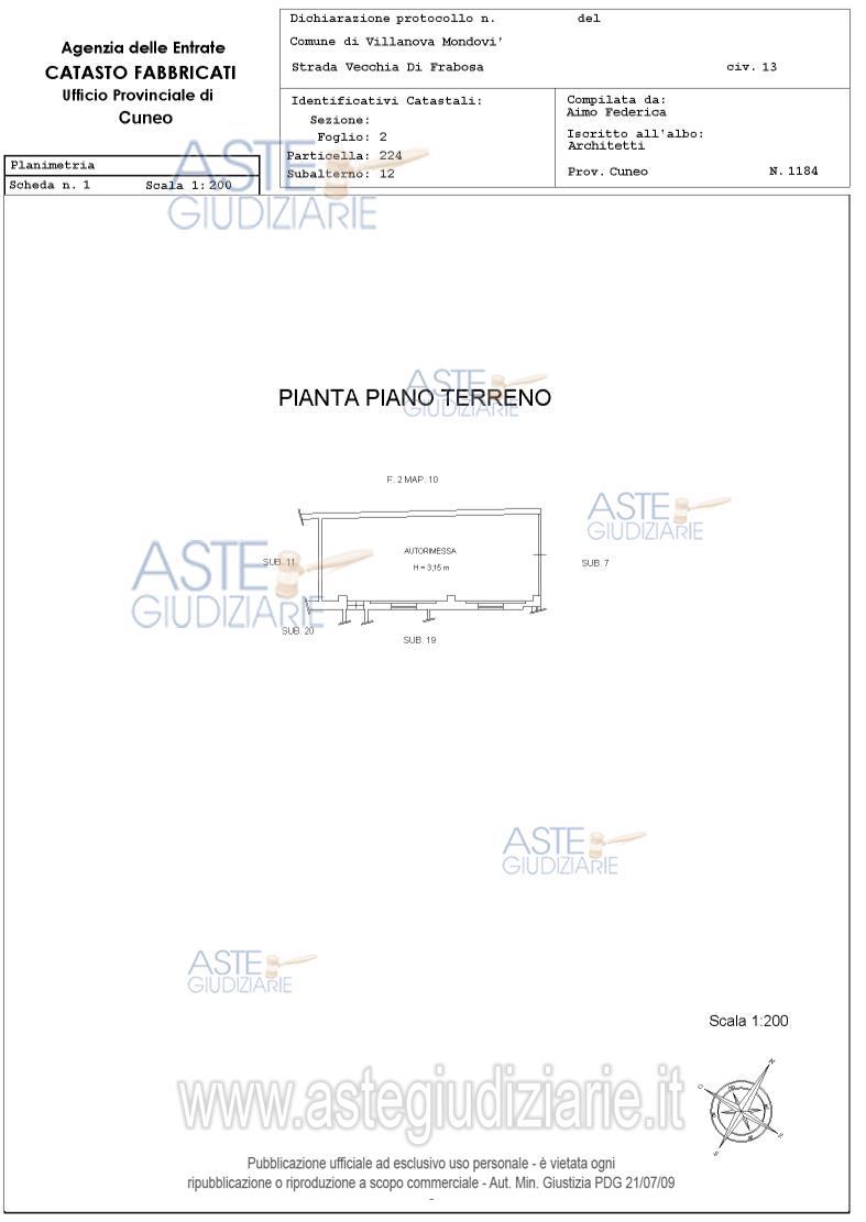 Planimetria del bene