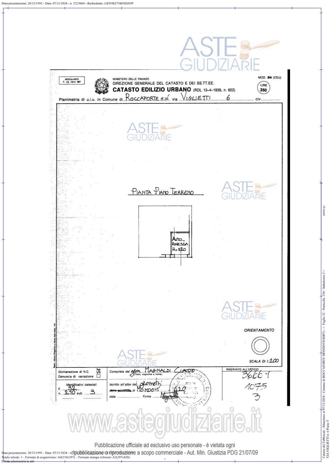 Planimetria del bene