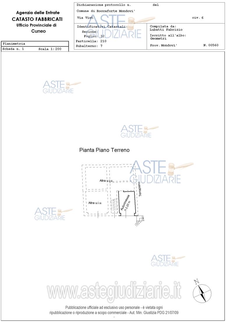 Planimetria del bene