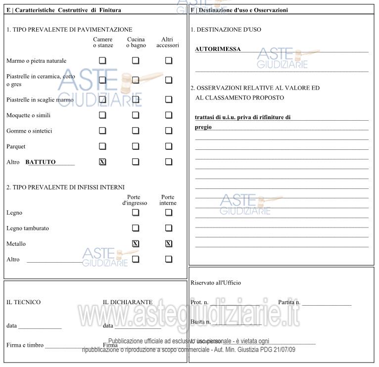 Planimetria del bene