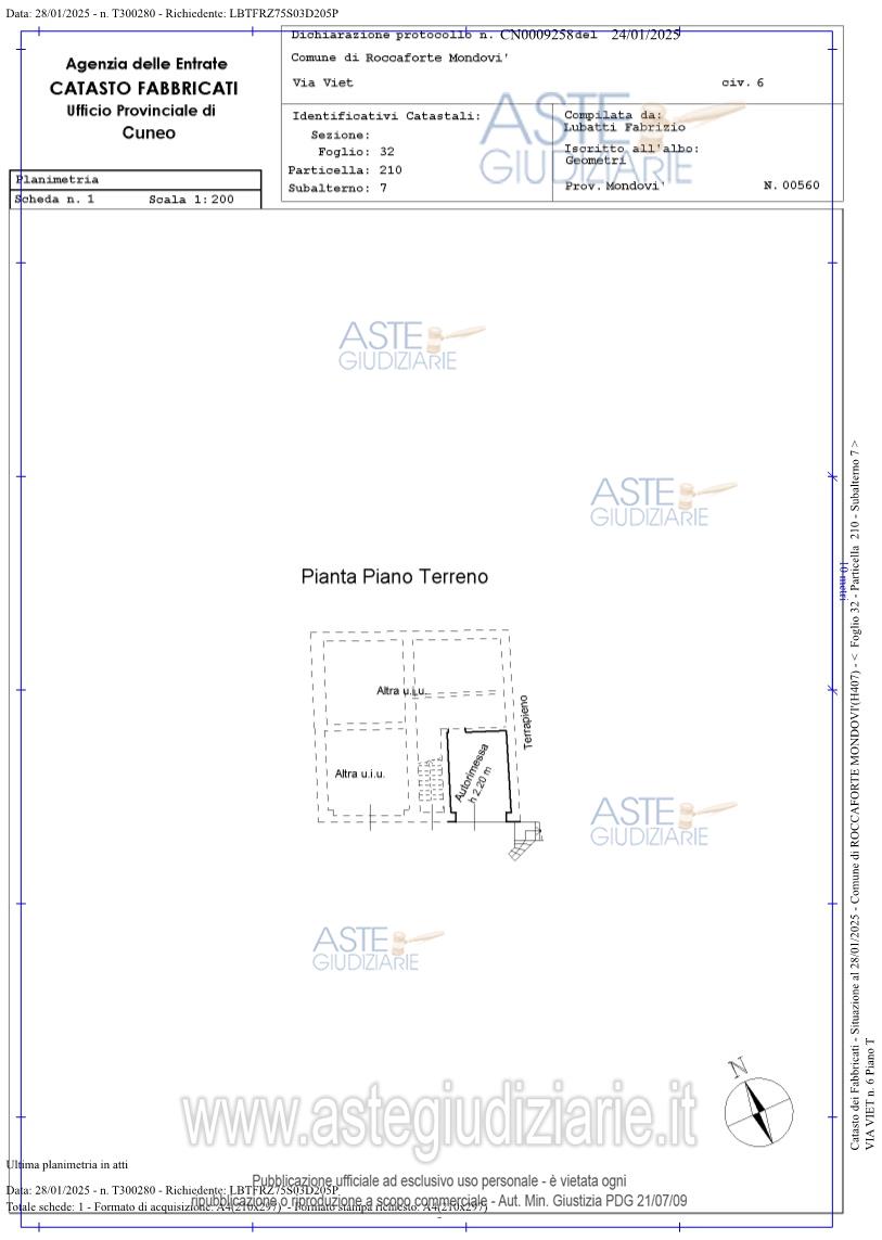 Planimetria del bene